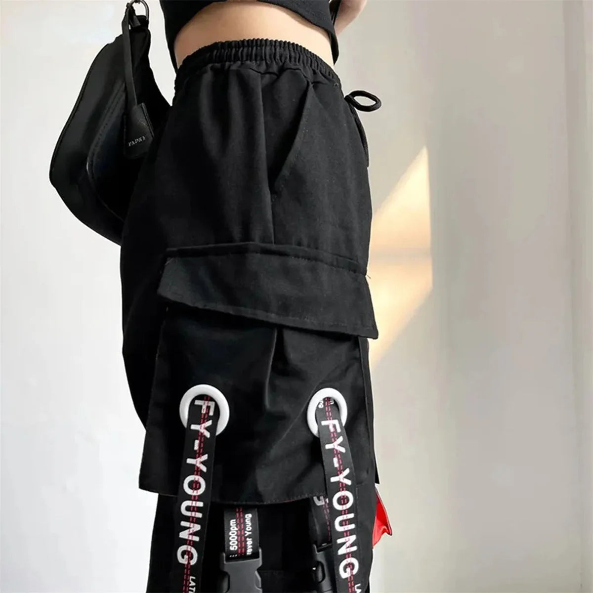 Pants Men Women Aesthetic Harem Pants Punk Pockets Joggers Harajuku Femme Hiphop Trousers Techwear Y2k Egirl Clothes Pants Boys