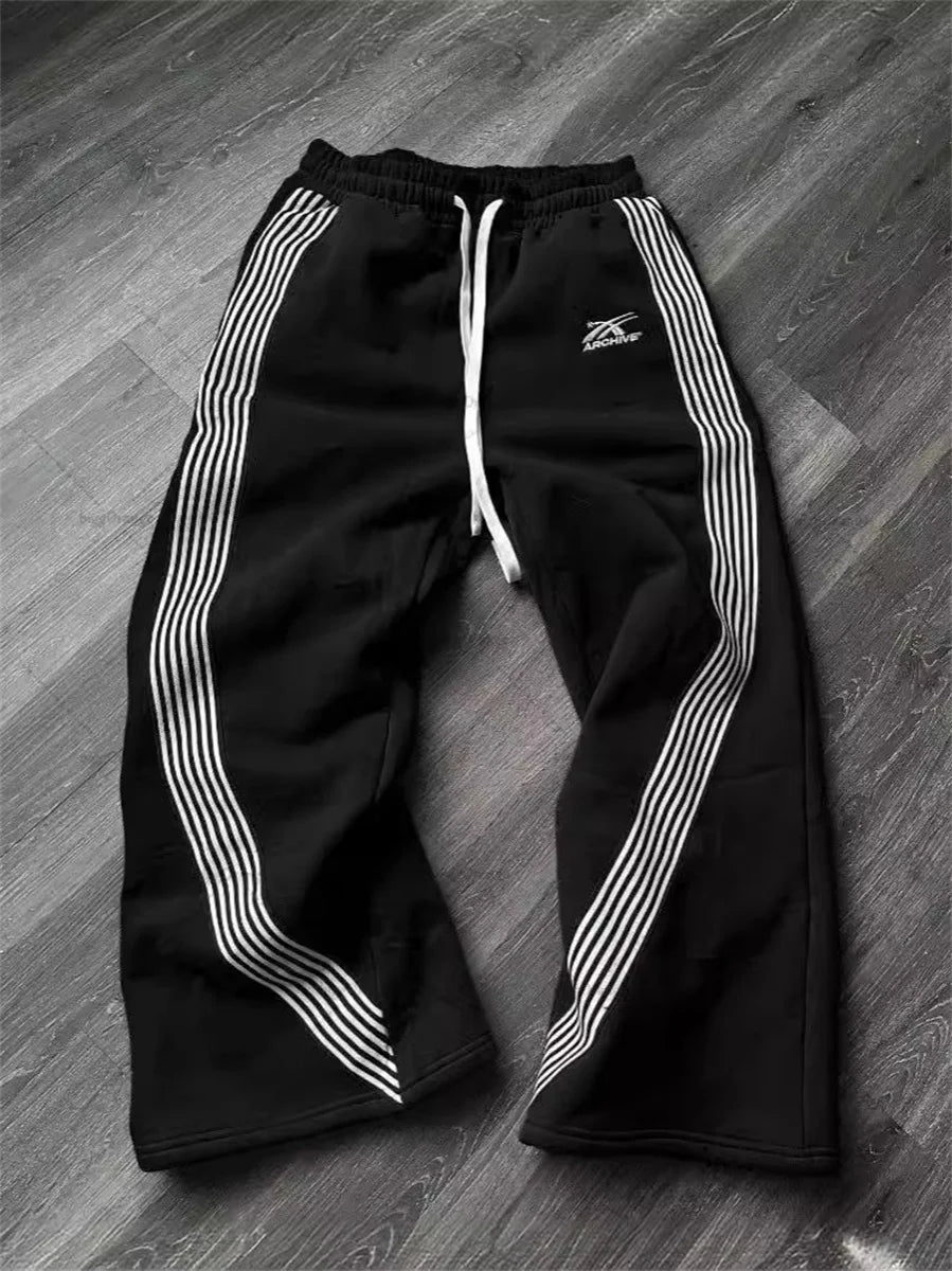 Men's Striped Straight-leg Casual pants