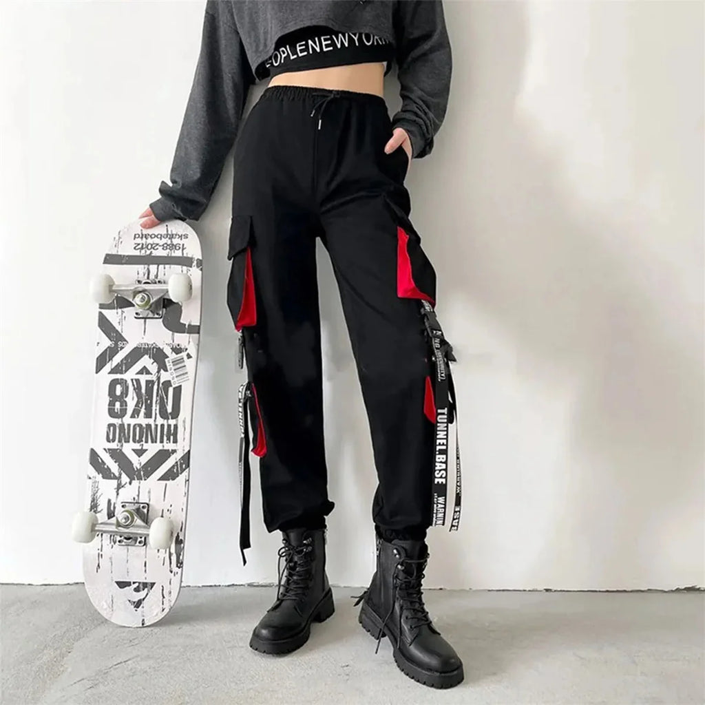Pants Men Women Aesthetic Harem Pants Punk Pockets Joggers Harajuku Femme Hiphop Trousers Techwear Y2k Egirl Clothes Pants Boys
