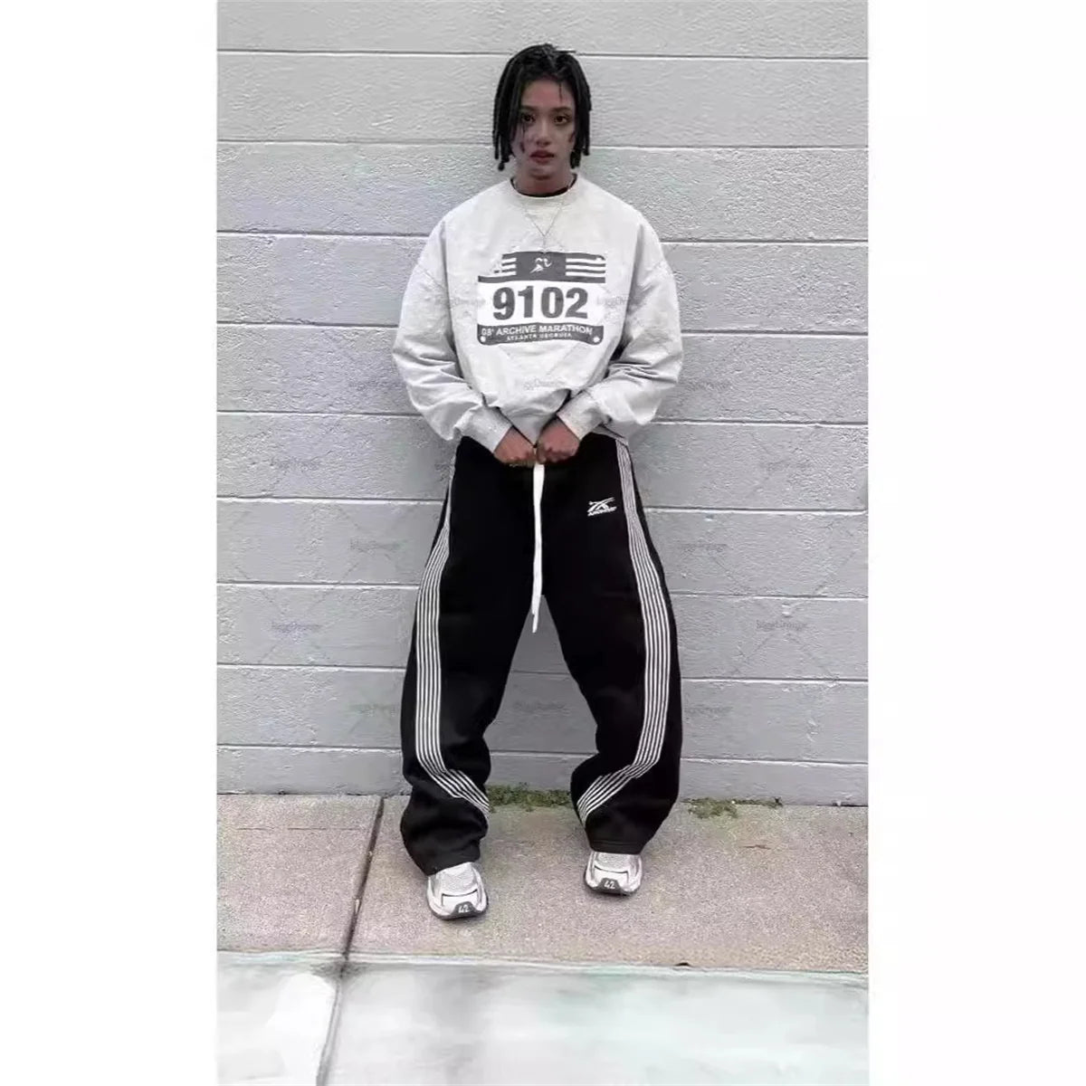 Men's Striped Straight-leg Casual pants