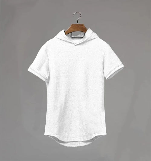 2020 Mens Summer tshirt Casual Solid Loose Hooded Tops Tees Shirts Male New Sportswear Hoodie Short Sleeve  T-shirt Clothing