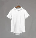 2020 Mens Summer tshirt Casual Solid Loose Hooded Tops Tees Shirts Male New Sportswear Hoodie Short Sleeve  T-shirt Clothing