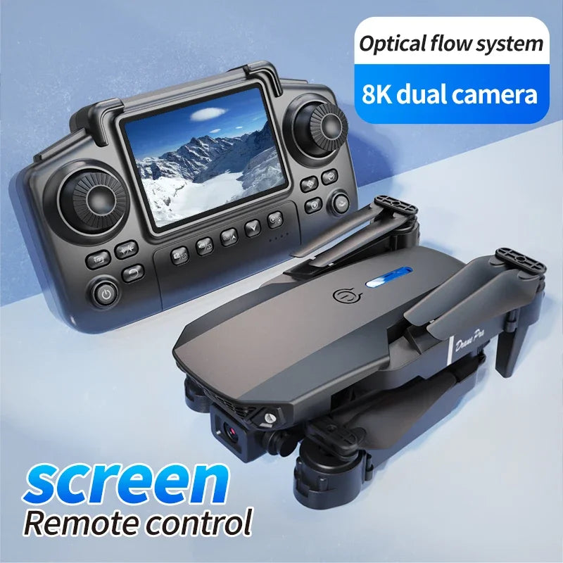 DWI Professional PRO Drone with screen 8K HD Camera WiFi FPV Foldable RC Quadcopter Helicopter Toy for Kids Adults Outdoor Gifts