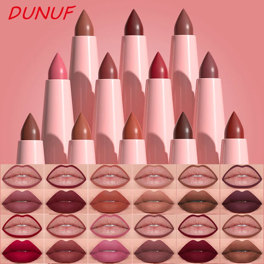 DUNUF New 6 Color Lipstick Lip Liner Set Velvet Matte Lip Pencil Waterproof Natural Outline Lip Contour Line Makeup Lipliner Pen