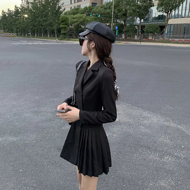 Women's Dress Blazer Clothing Chic and Elegant Pretty Female Dresses 2025 Formal Occasion Spring Retro Promotion Loose X Xxl Y2k