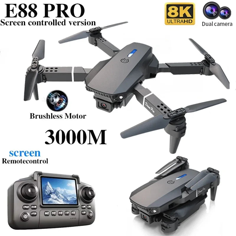 DWI Professional PRO Drone with screen 8K HD Camera WiFi FPV Foldable RC Quadcopter Helicopter Toy for Kids Adults Outdoor Gifts