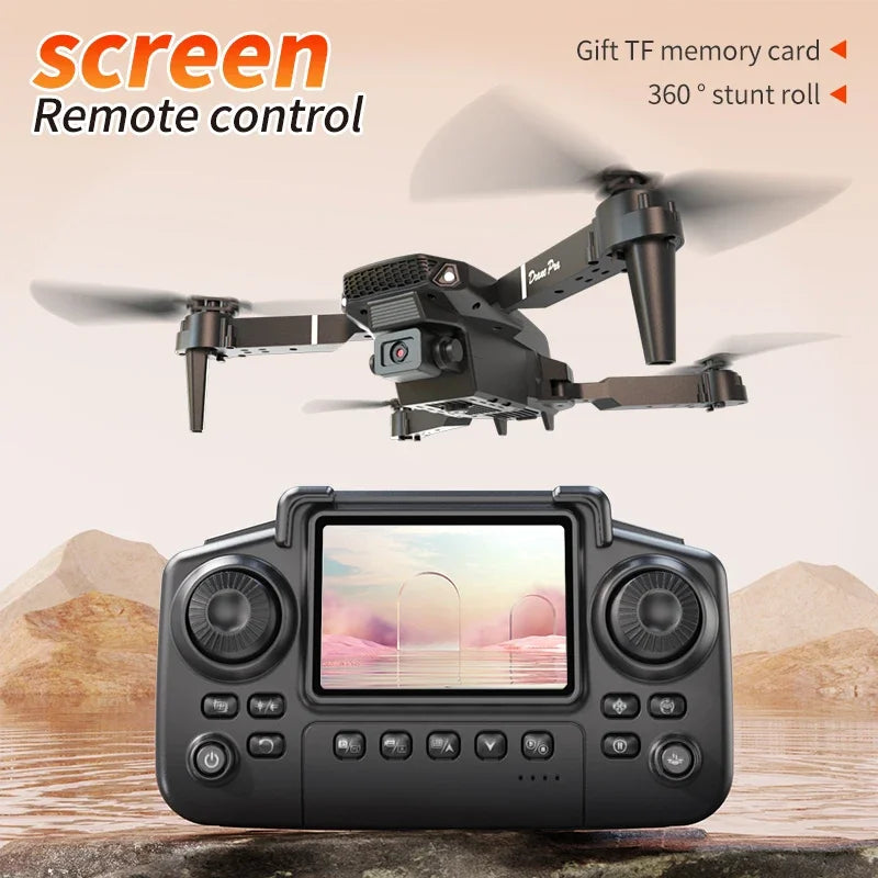 DWI Professional PRO Drone with screen 8K HD Camera WiFi FPV Foldable RC Quadcopter Helicopter Toy for Kids Adults Outdoor Gifts
