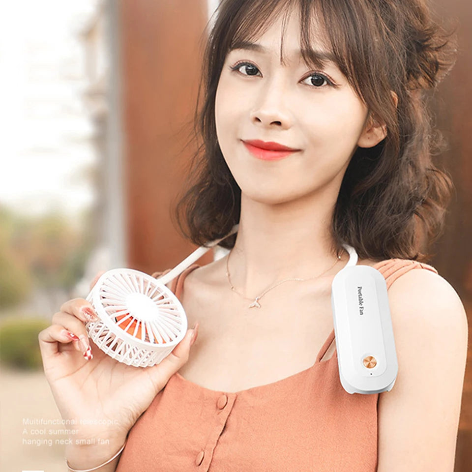 Neck Fan Hands Free, Upgrade Portable Fan with 18650 mAh Battery,3 Speeds Cooling Fan with USB Charging for Travel,Gym Run JMF-4