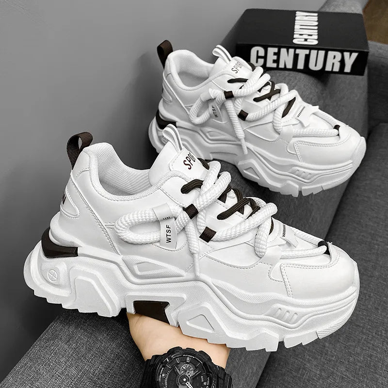 Sneakers for Mens White Platform Sneakers Fashion Versatile Board Shoes Men's Simple Niche Comfort Sports Shoes Tenis Masculino