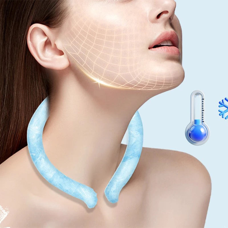 Portable Neck Cooling Tube Summer Wearable Ice Ring For Neck Reusable Cool Neckband For Outdoor Sports Work & Heat Relief