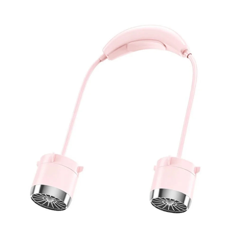 Low Noise Hanging Neck Fan 360° Bendable Lightweight Neck Electric Fan USB Rechargeable Foldable Around Neck Cooler