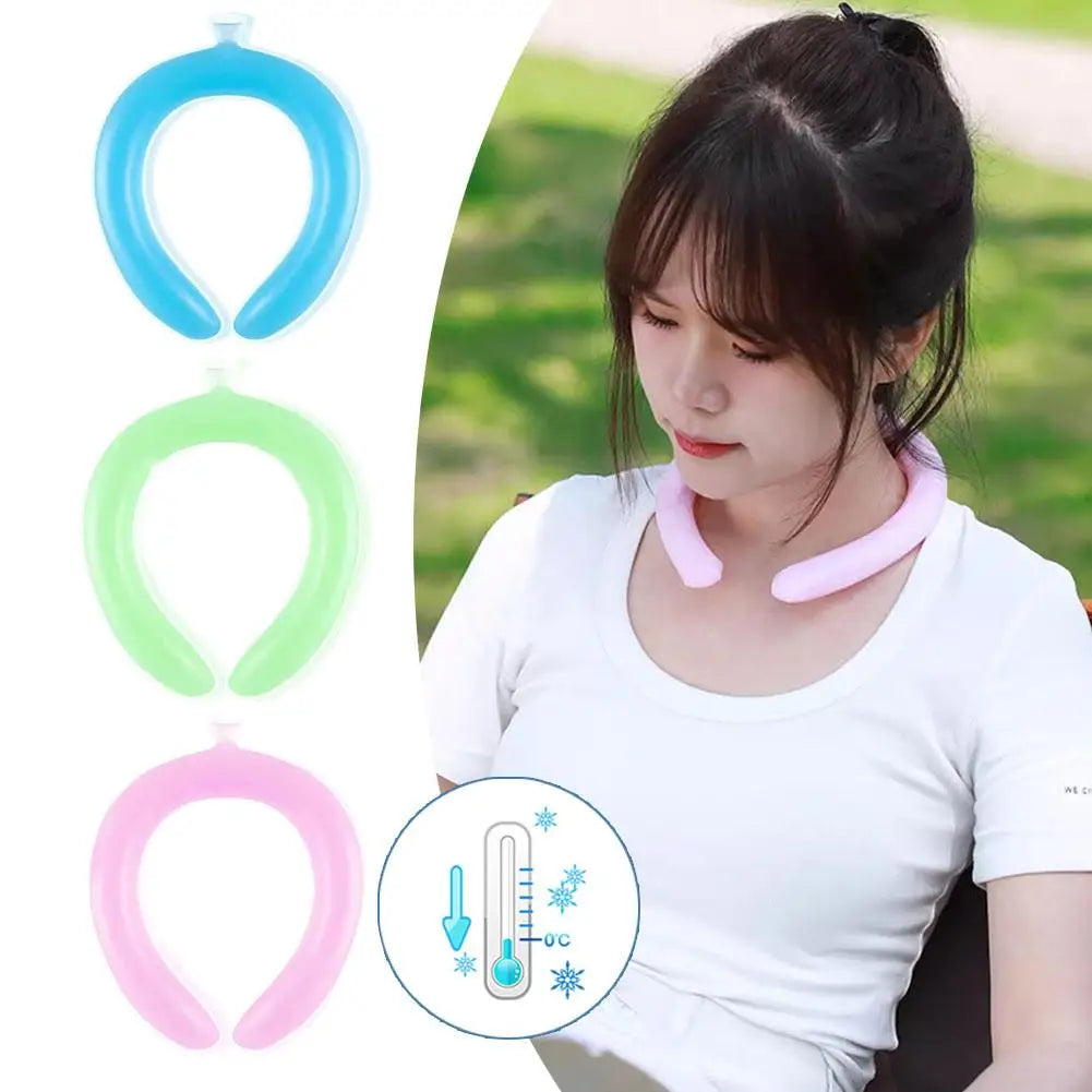 Reusable Neck Cooling Ring Portable Summer Cool Tube Wearable Ice Cushion Neck Cooler For Indoor Outdoor Sports Leisure Activity