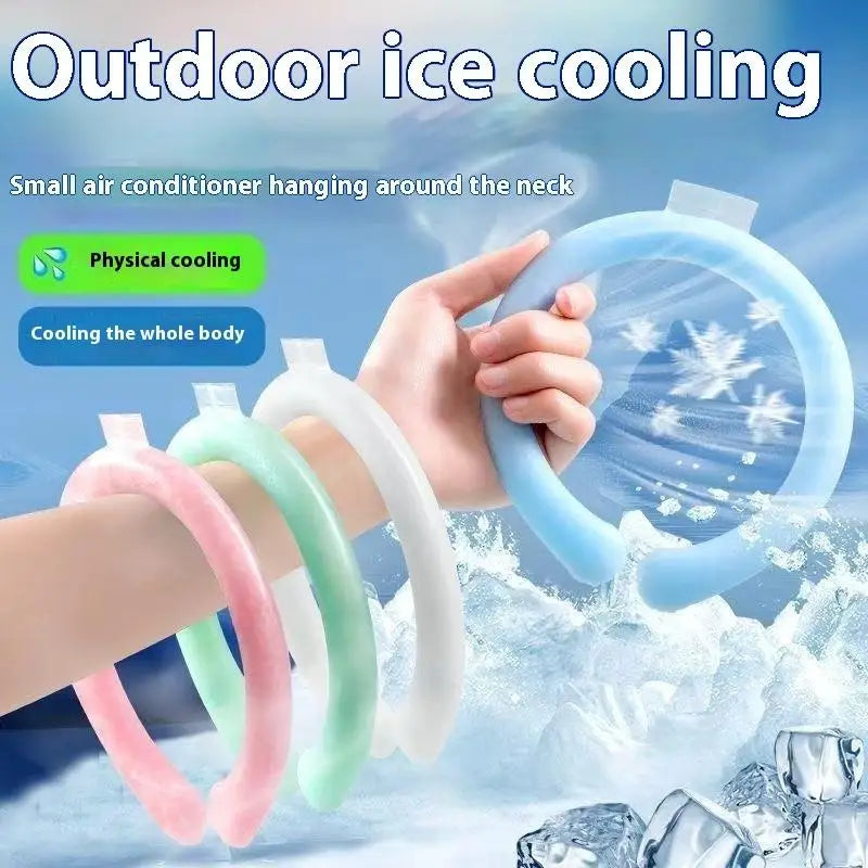 Outdoor Summer Neck Cooling Tube Wraps Ice Ring Neck Cooler Reusable Cooling Tool For Camping Hiking Cycling Running Fishing