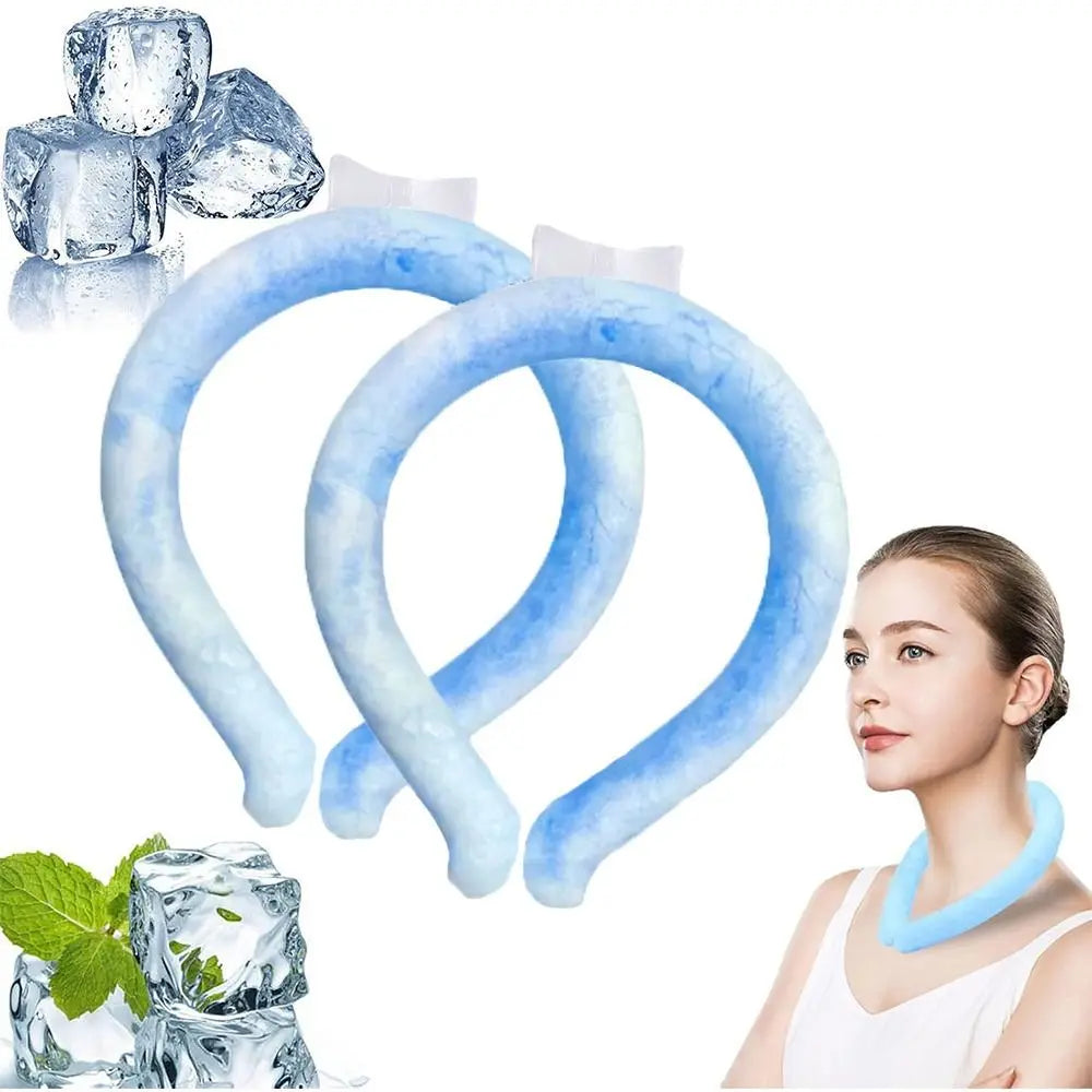 Hot Wearable Neck Cooling Tube Reusable Body Cooling Ice Ring Neck Cooler Soft for Summer Cooling Neck Wrap Outdoor Workers