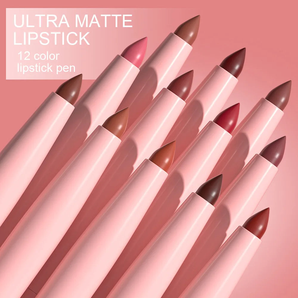 DUNUF New 6 Color Lipstick Lip Liner Set Velvet Matte Lip Pencil Waterproof Natural Outline Lip Contour Line Makeup Lipliner Pen