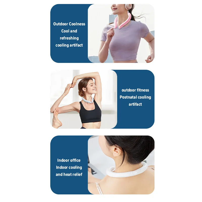 Portable Neck Cooling Tube Summer Wearable Ice Ring For Neck Reusable Cool Neckband For Outdoor Sports Work & Heat Relief