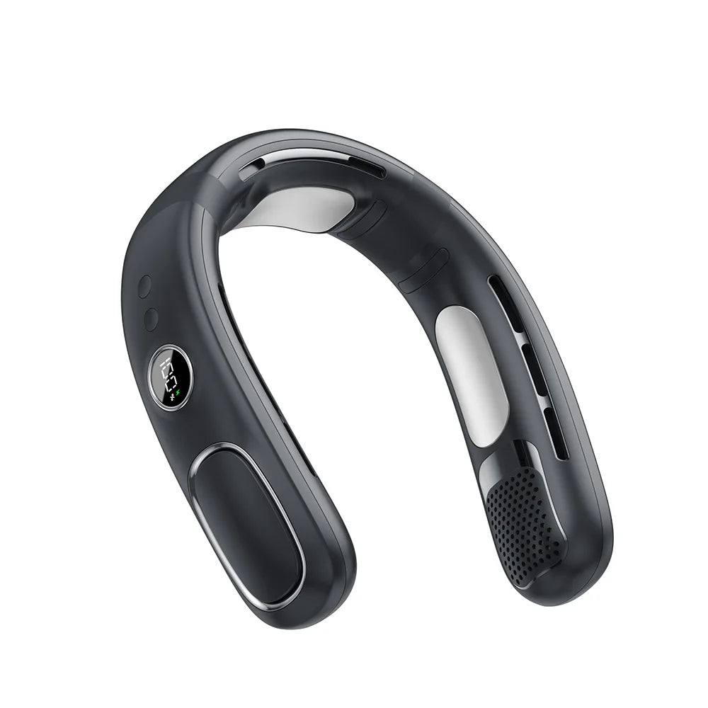 Neck fan with strong battery life, portable and suitable for outdoor use, with semiconductor cooling