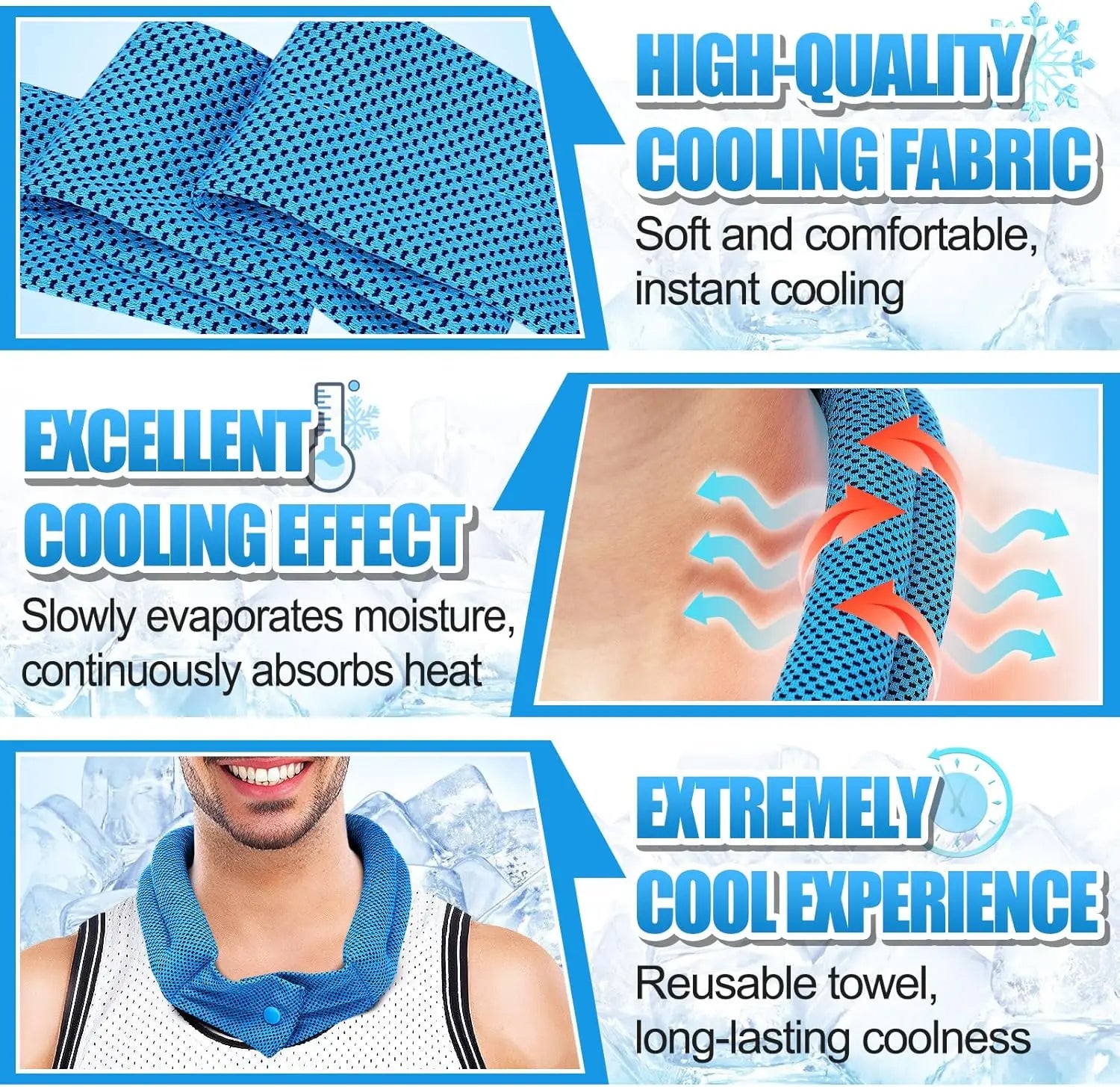 Cooling Neck Scarf Summer Outdoor Ice Neck Ring For Fitness Camping Cycling Fishing Working Travel Portable Cooling Supplies 1pc