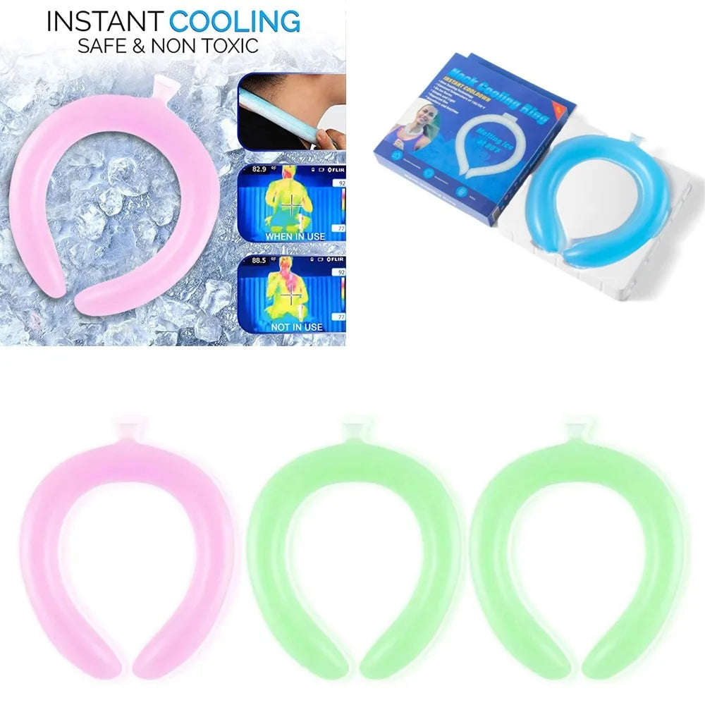 Reusable Neck Cooling Ring Portable Summer Cool Tube Wearable Ice Cushion Neck Cooler For Indoor Outdoor Sports Leisure Activity