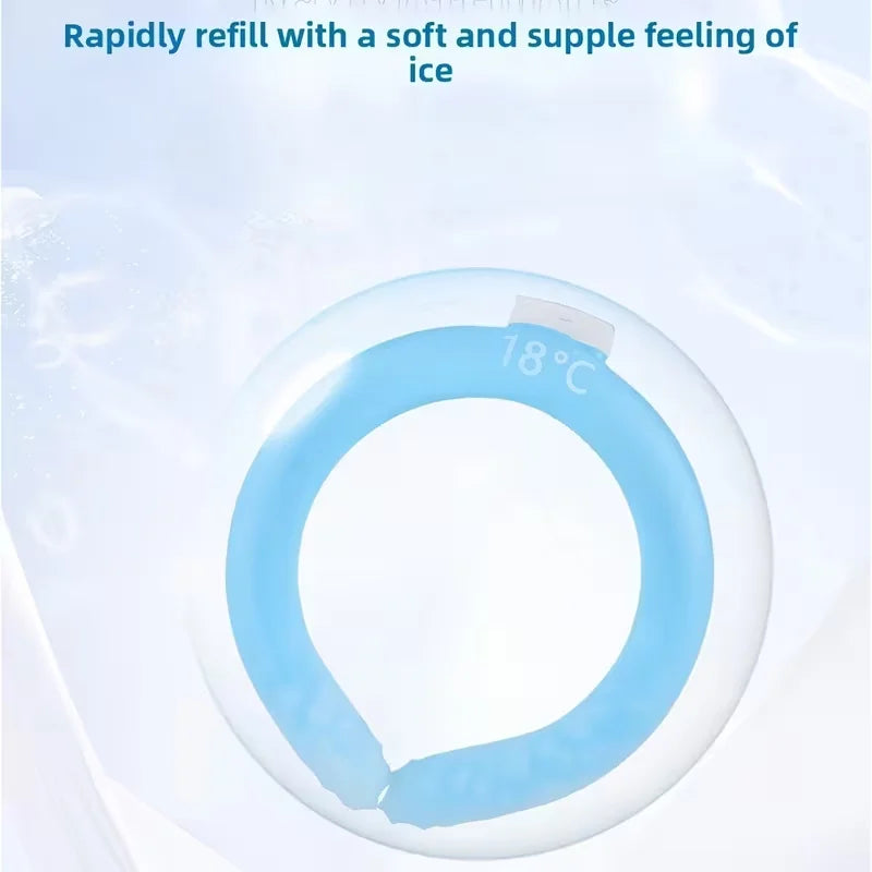 Summer cooling neck with ice neck cooler, portable ice collar, cooling device for high temperatures, neck cooling ice ring