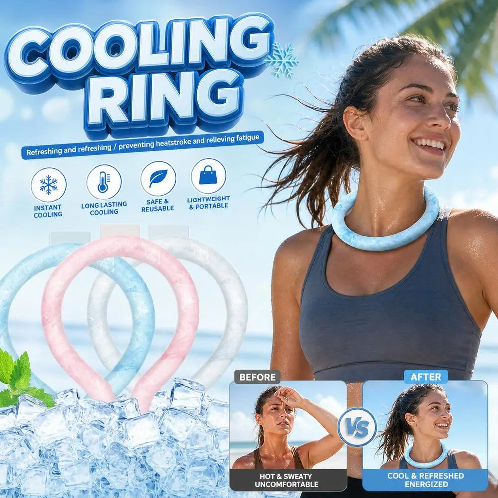 Outdoor Neck  Cooling Ring Summer Reusable Neck Cooler Sunstroke Prevention For Camping Hiking Fishing Cooling Tube Wraps