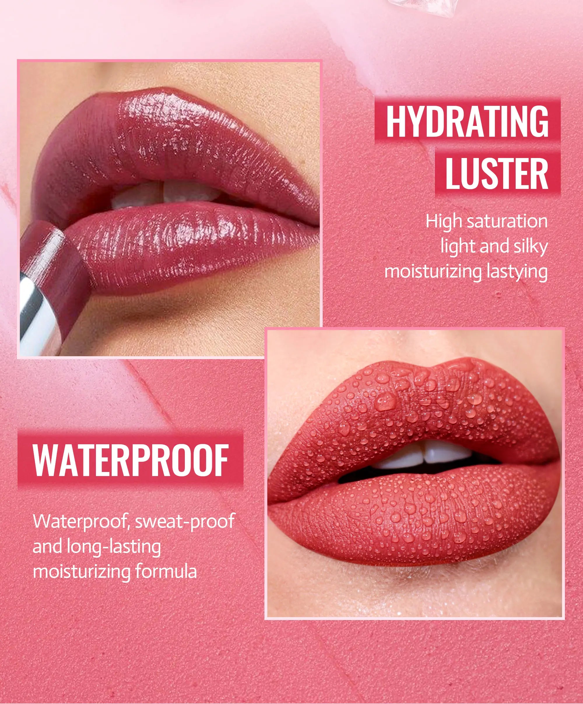 Velvet Lipstick 8 Colors Natural Moisturizing Waterproof Long-Lasting Color Non-stick Natural Daily Look Lipsticks