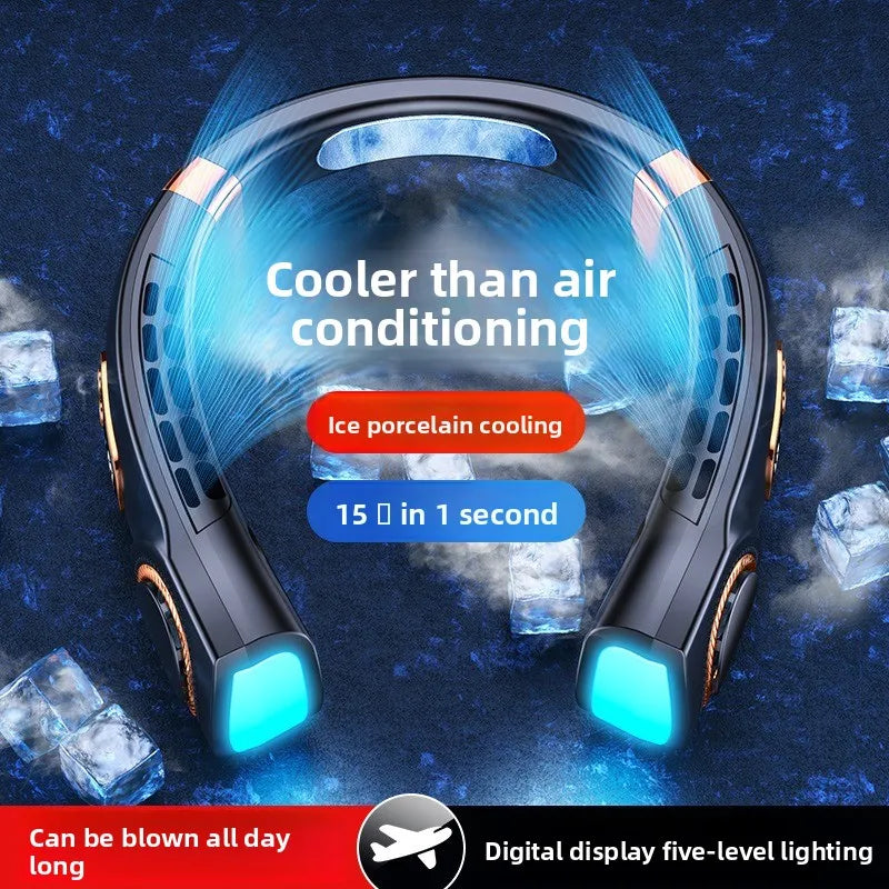 Neck Fan Rechargeable Personal Skincare Portable Fan Battery Operated Hands Free Wearable USB Neck Cooling Fan forIndoor Outdoor