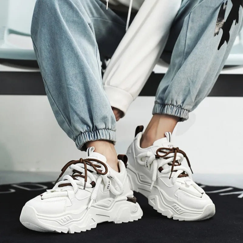 Sneakers for Mens White Platform Sneakers Fashion Versatile Board Shoes Men's Simple Niche Comfort Sports Shoes Tenis Masculino