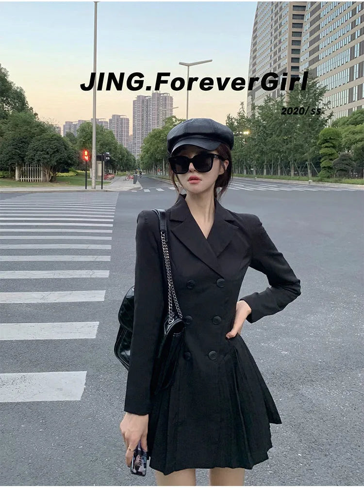 Women's Dress Blazer Clothing Chic and Elegant Pretty Female Dresses 2025 Formal Occasion Spring Retro Promotion Loose X Xxl Y2k