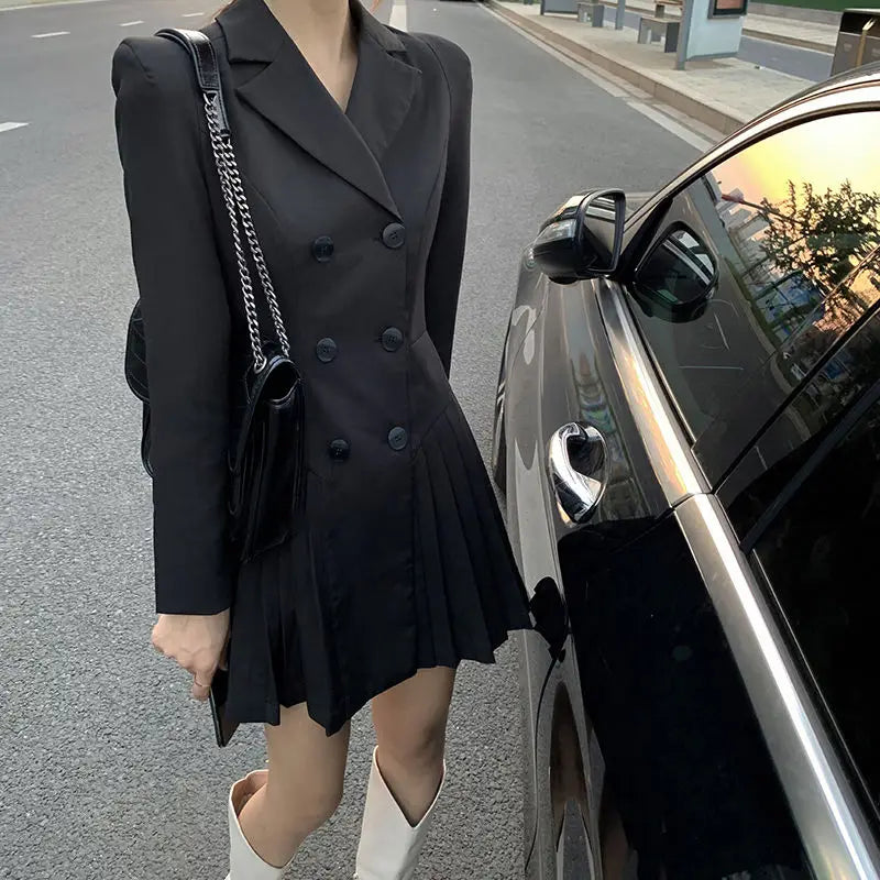 Women's Dress Blazer Clothing Chic and Elegant Pretty Female Dresses 2025 Formal Occasion Spring Retro Promotion Loose X Xxl Y2k