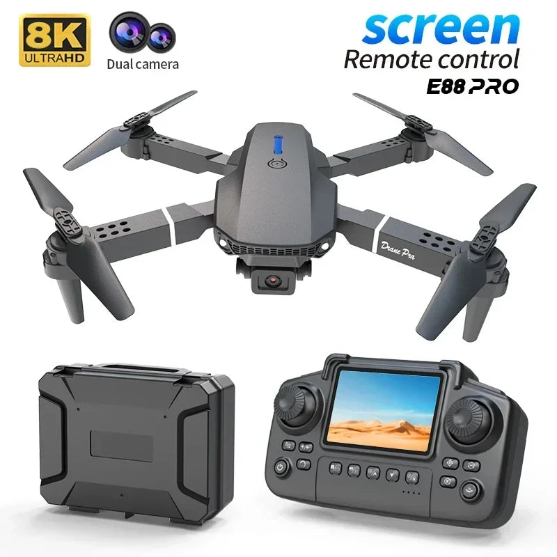 DWI Professional PRO Drone with screen 8K HD Camera WiFi FPV Foldable RC Quadcopter Helicopter Toy for Kids Adults Outdoor Gifts