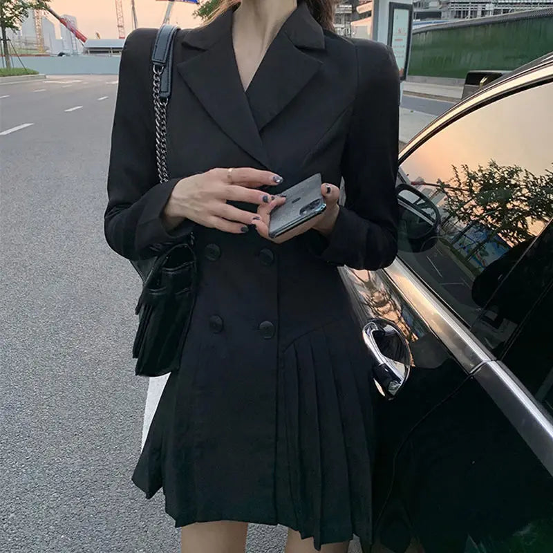 Women's Dress Blazer Clothing Chic and Elegant Pretty Female Dresses 2025 Formal Occasion Spring Retro Promotion Loose X Xxl Y2k