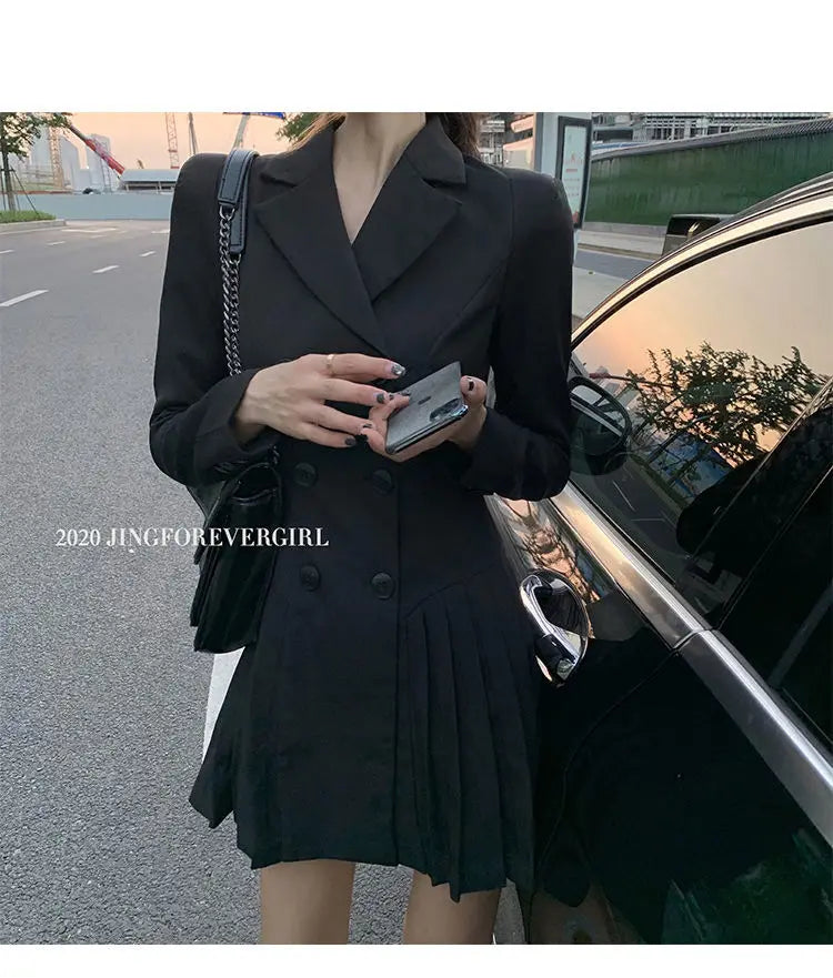 Women's Dress Blazer Clothing Chic and Elegant Pretty Female Dresses 2025 Formal Occasion Spring Retro Promotion Loose X Xxl Y2k