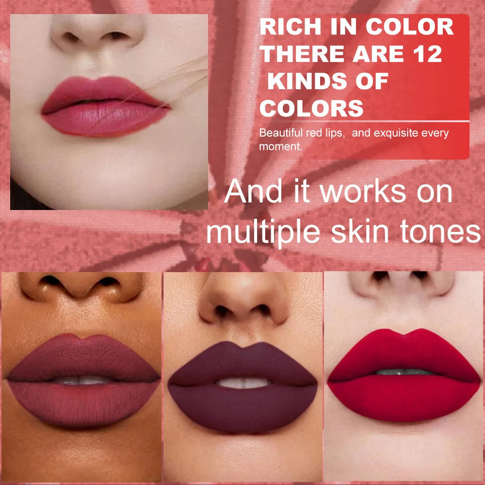 DUNUF New 6 Color Lipstick Lip Liner Set Velvet Matte Lip Pencil Waterproof Natural Outline Lip Contour Line Makeup Lipliner Pen