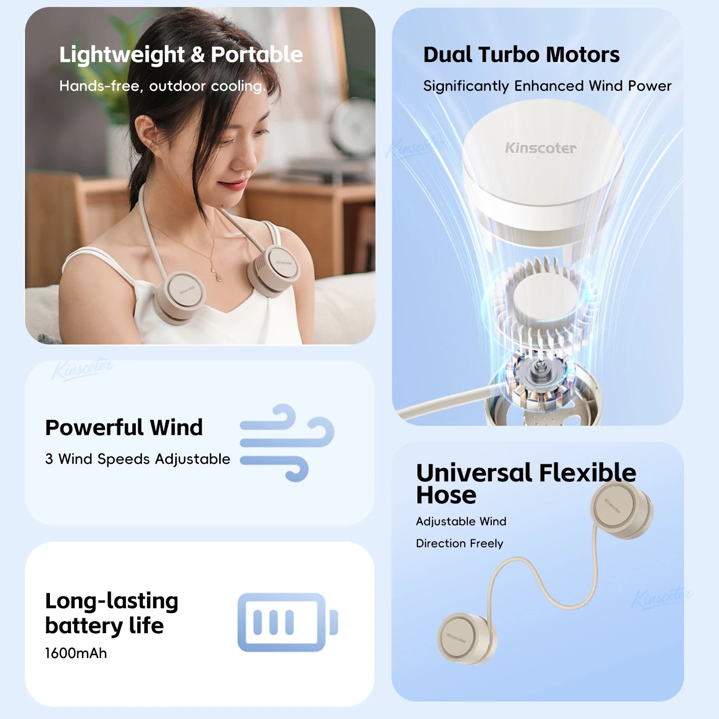 Hanging Neck Fan Power ventilador Bladeless Neckband Fan Portable Mini Air Cooler USB Rechargeable Electric Fans