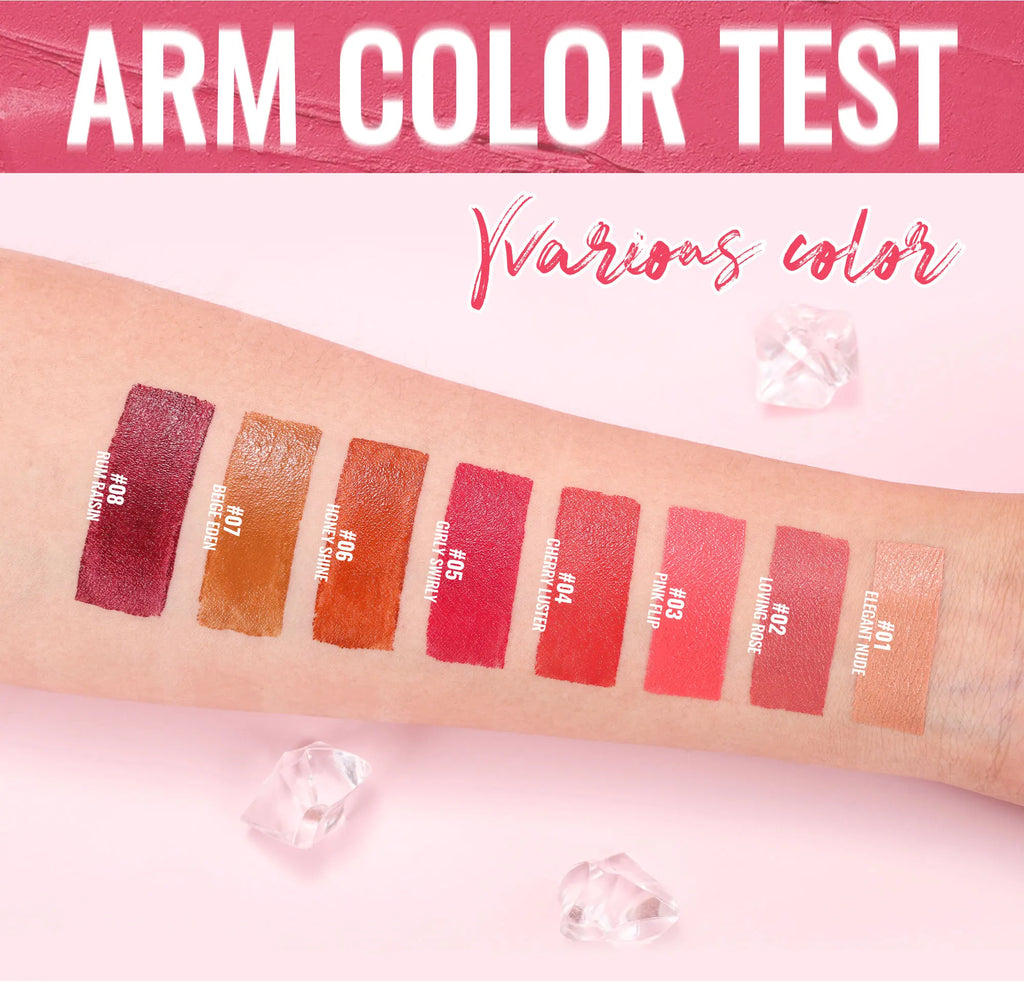 Velvet Lipstick 8 Colors Natural Moisturizing Waterproof Long-Lasting Color Non-stick Natural Daily Look Lipsticks