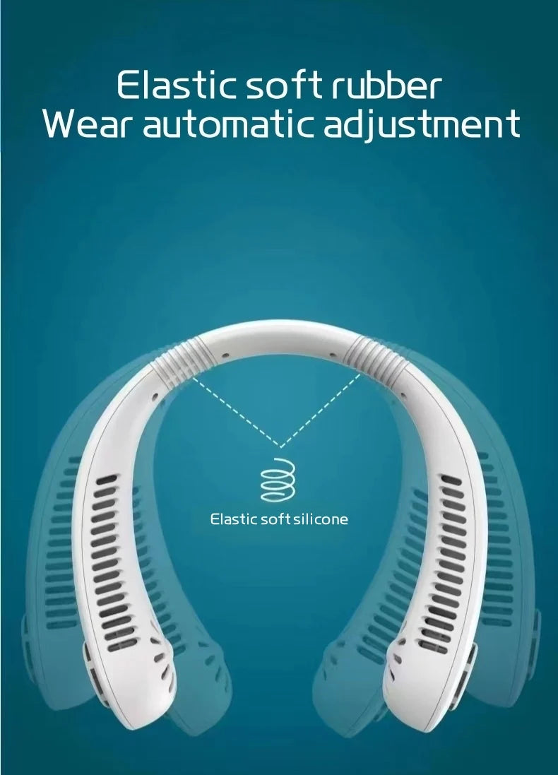 Neck-hanging fan, lazy person's bladeless fan, USB rechargeable, quiet, strong wind, portable, outdoor sports fan