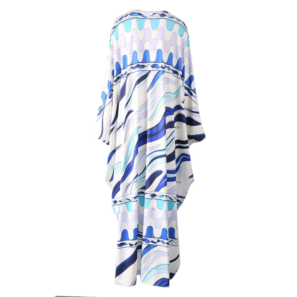 Women's Clothing Elegant Dress Robe Casual Comfortable Breathable Long Vestidos Fashion Loose Round Neck Printed Dress New