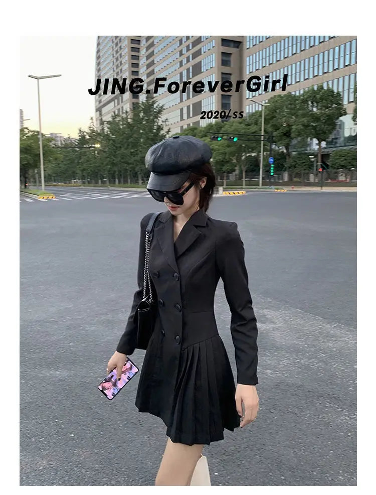 Women's Dress Blazer Clothing Chic and Elegant Pretty Female Dresses 2025 Formal Occasion Spring Retro Promotion Loose X Xxl Y2k