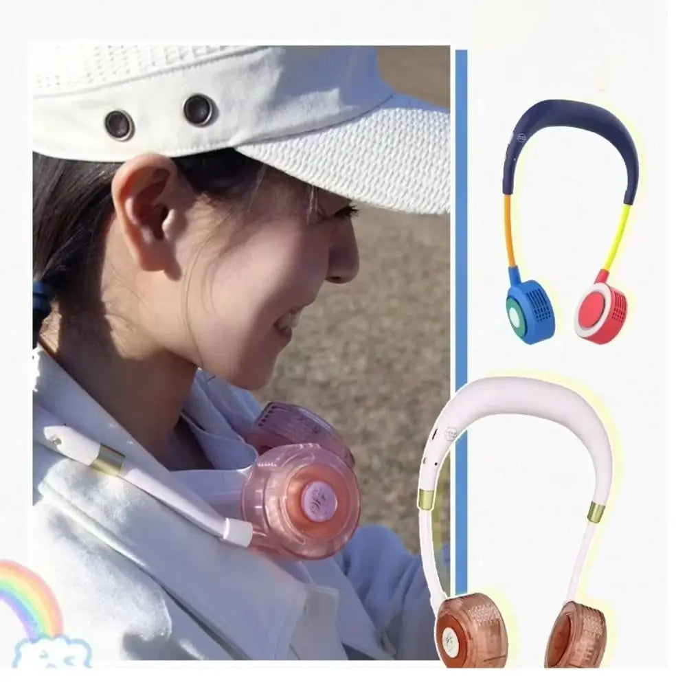 Foldable Design Bladeless Neck Fan Low Noise Operation Lightweight Construction Portable Neck Fan USB Powered 360° Cooling