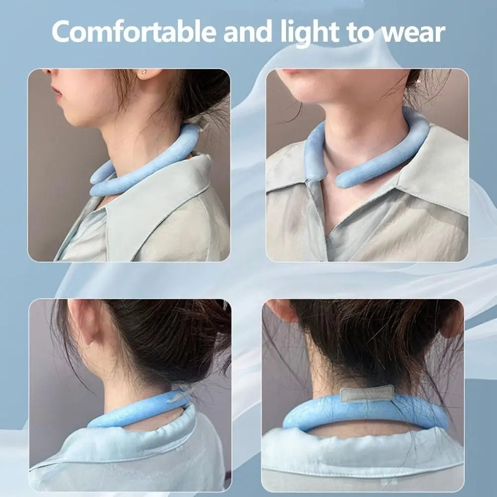 Hot Wearable Neck Cooling Tube Reusable Body Cooling Ice Ring Neck Cooler Soft for Summer Cooling Neck Wrap Outdoor Workers