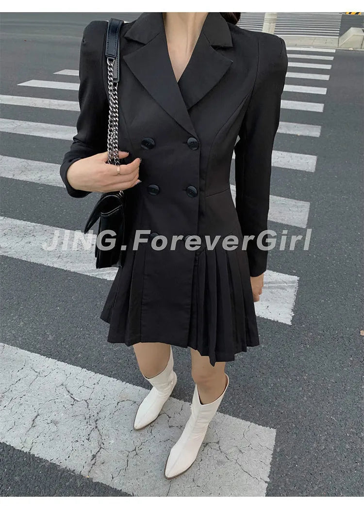 Women's Dress Blazer Clothing Chic and Elegant Pretty Female Dresses 2025 Formal Occasion Spring Retro Promotion Loose X Xxl Y2k