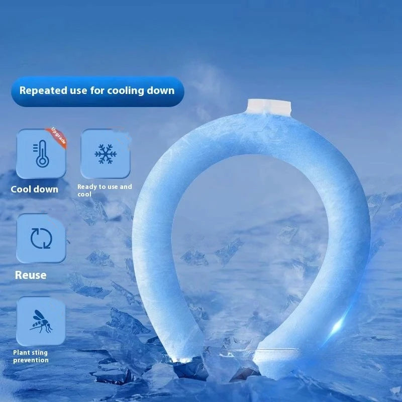 Outdoor Summer Neck Cooling Tube Wraps Ice Ring Neck Cooler Reusable Cooling Tool For Camping Hiking Cycling Running Fishing