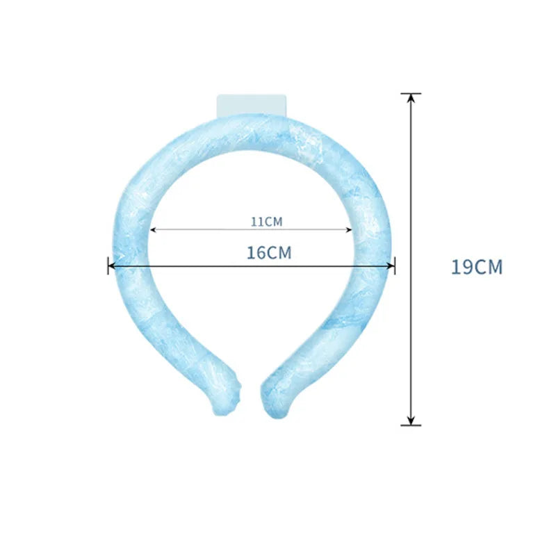 Portable Neck Cooling Tube Summer Wearable Ice Ring For Neck Reusable Cool Neckband For Outdoor Sports Work & Heat Relief