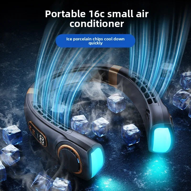 Neck Fan Rechargeable Personal Skincare Portable Fan Battery Operated Hands Free Wearable USB Neck Cooling Fan forIndoor Outdoor
