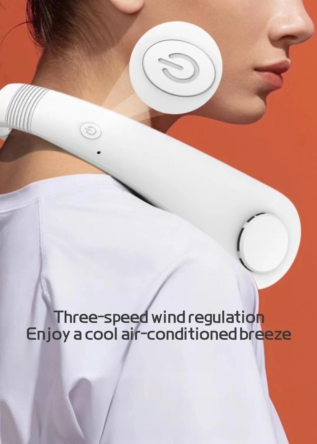Neck-hanging fan, lazy person's bladeless fan, USB rechargeable, quiet, strong wind, portable, outdoor sports fan