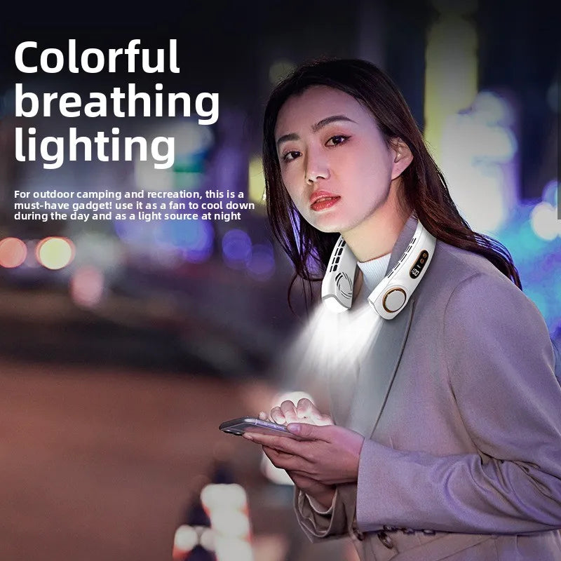 Neck Fan Rechargeable Personal Skincare Portable Fan Battery Operated Hands Free Wearable USB Neck Cooling Fan forIndoor Outdoor