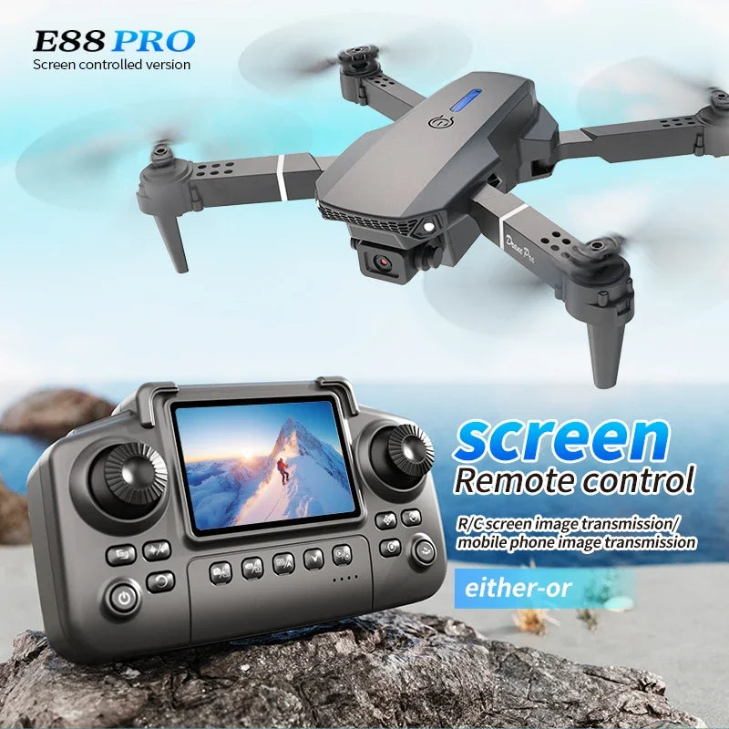 DWI Professional PRO Drone with screen 8K HD Camera WiFi FPV Foldable RC Quadcopter Helicopter Toy for Kids Adults Outdoor Gifts