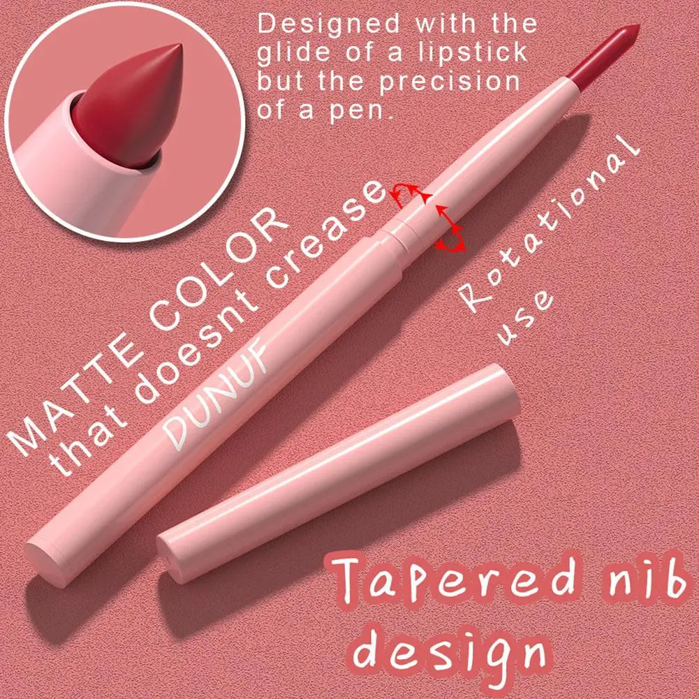 DUNUF 6pcs Lip Liner Pen Set Long-Lasting, Waterproof Sweatproof, Easy Coloring Non-fading Color Rendering Lip Gloss Set Beauty