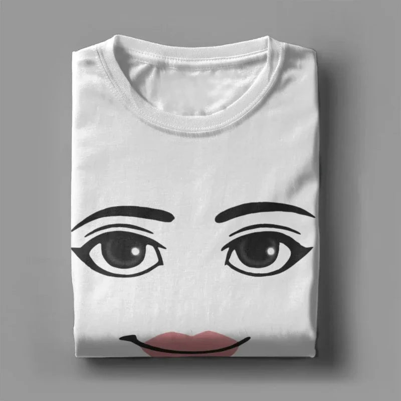 T Shirt for Woman Novelty Robloxs Woman Face Game Meme Graphic T Shirts Women Fashion Short Sleeve T-shirts Unisex Tops Lady
